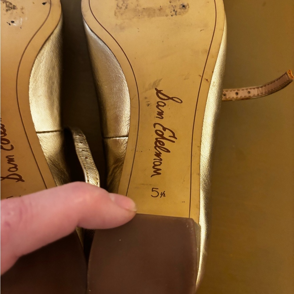 Sam Edelman Women's Metallic Heels 5 1/2 - Picture 6 of 6